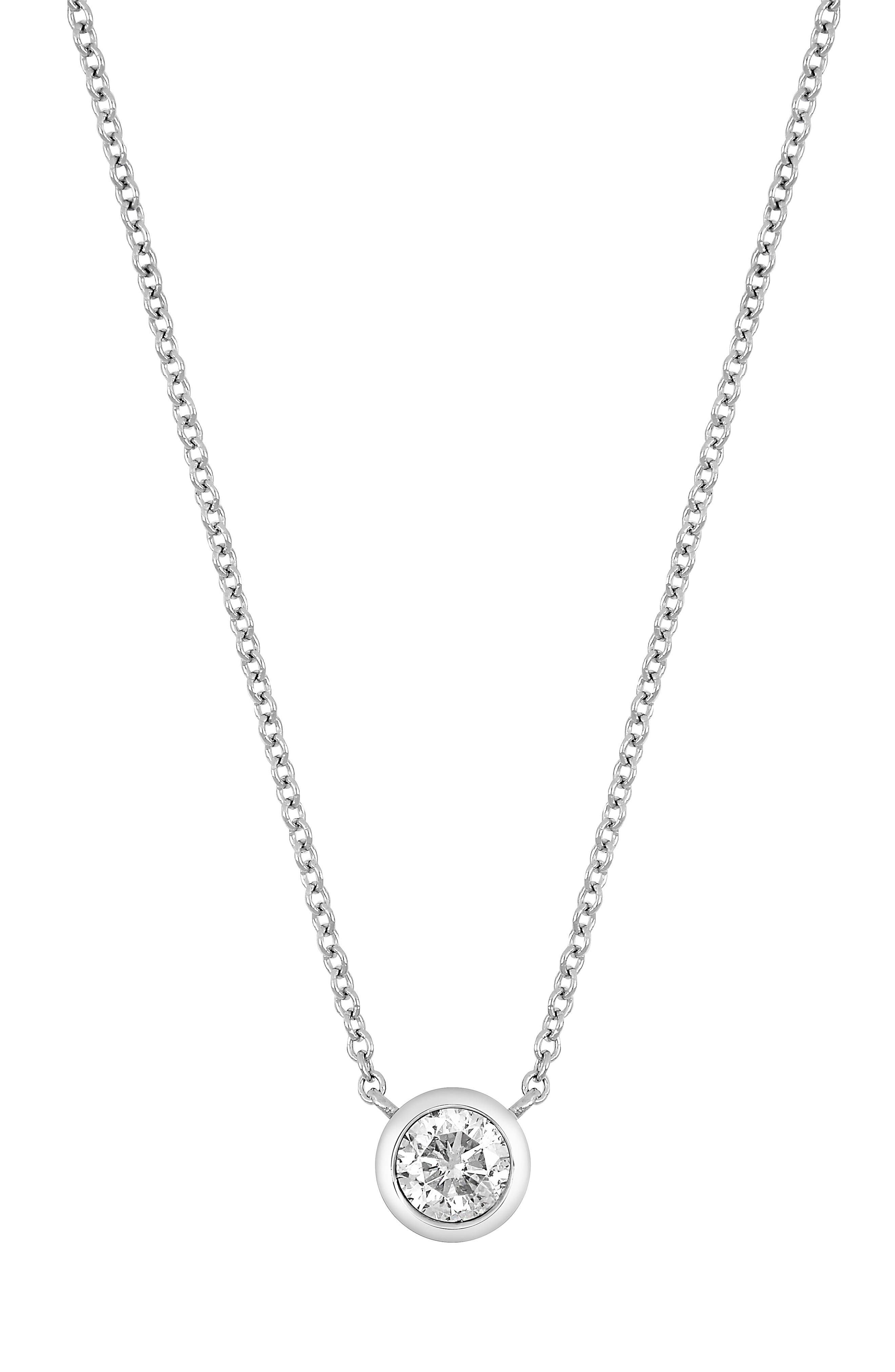 14K Gold Bezel Diamond Pendant Necklace - 0.50 ctw (Nordstrom Exclusive)