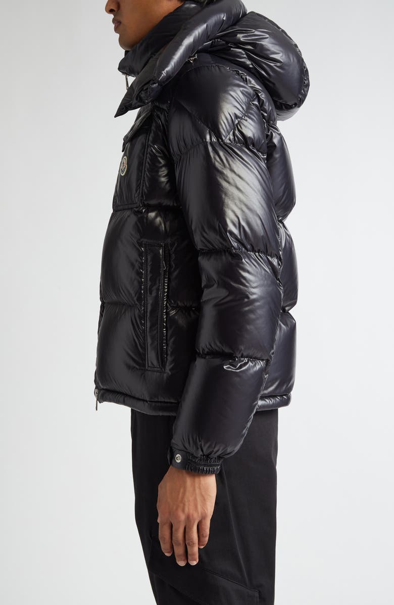 Moncler Montbeliard Short Down Jacket, Alternate, color, Black/Black