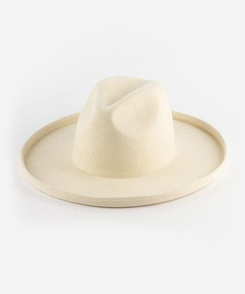 Gigi Pip Maude Wide Brim Fedora Hat In Off-white