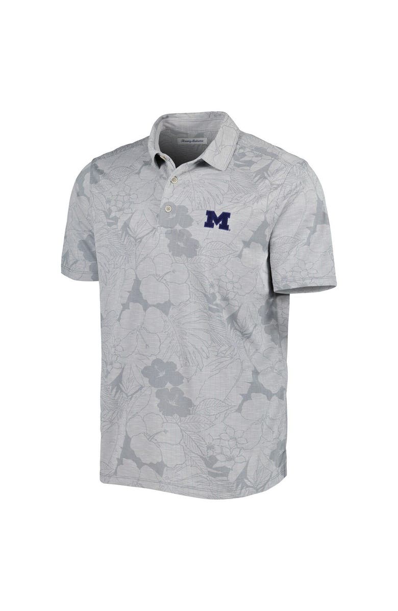 Tommy Bahama Men's Tommy Bahama Gray Michigan Wolverines Miramar Blooms Polo, Alternate, color, Gray