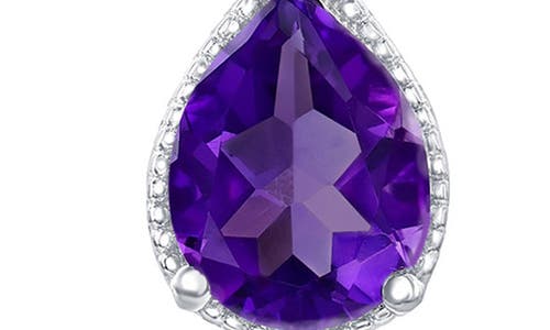Simona Semiprecious Stone & White Topaz Pendant Necklace In Purple