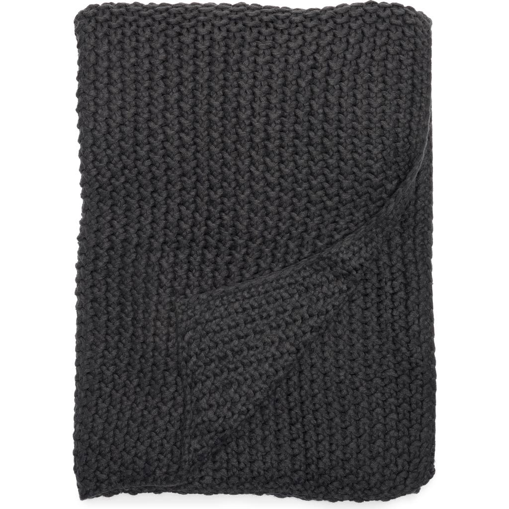 Honeydew Chunky Knit Throw Blanket In Black