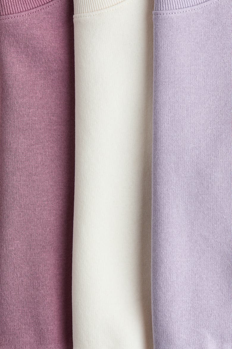 3-pack Brushed-inside Sweatshirts, Alternate, color, Light purple/dusty rose