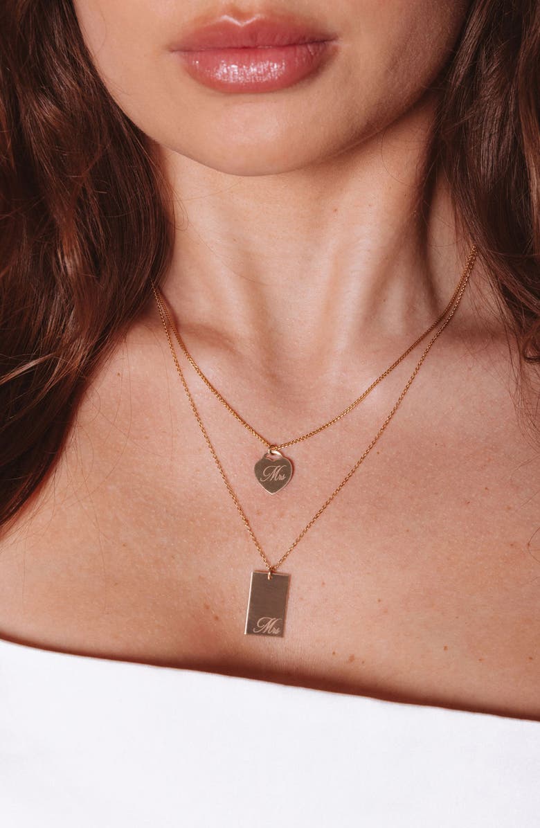 Set & Stones Stella Mrs Pendant Necklace, Alternate, color, Gold