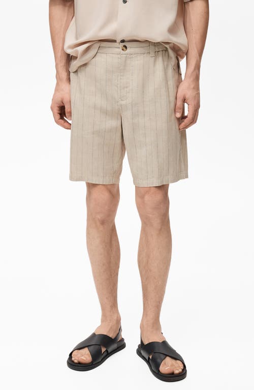 Mango Men's Striped Linen-blend Bermuda Shorts