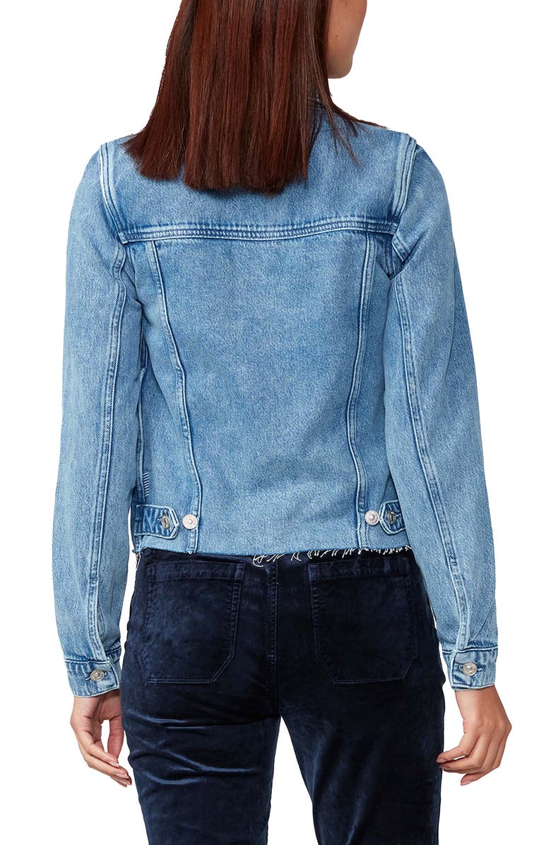 PAIGE Rowan Raw Hem Denim Trucker Jacket, Alternate, color,