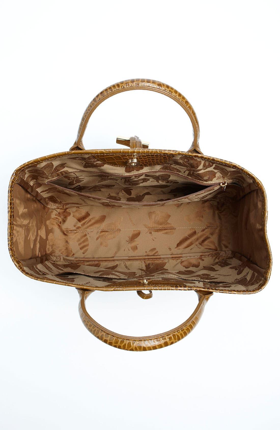 Longchamp 'Roseau' Croc Embossed Tote, Alternate, color, 