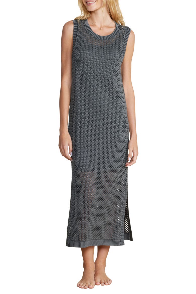 Sun Bleached Cotton Beach Dress, Main, color, FADED BLACK