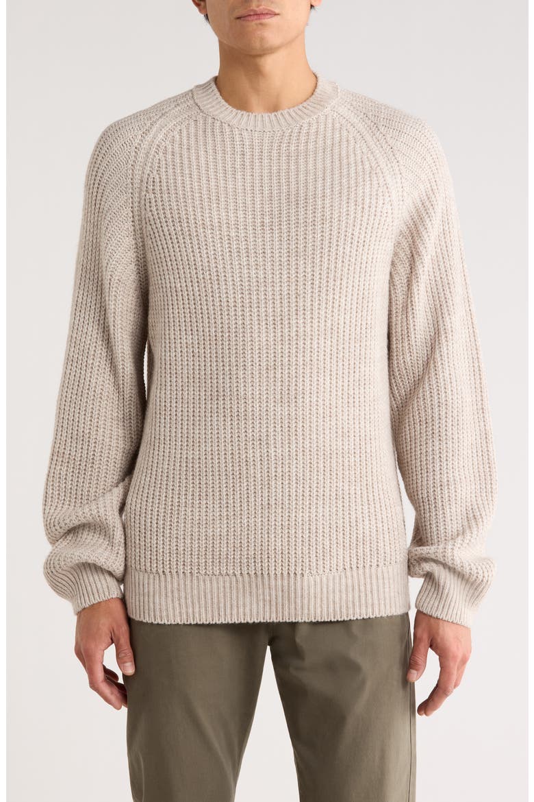 Firth Oversize Ribbed Crewneck Sweater, Main, color, WHITE