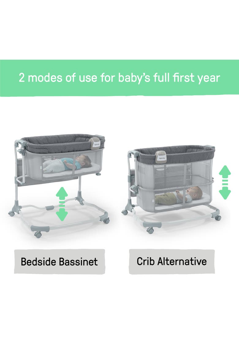 Dream & Grow Bedside Baby Bassinet, Alternate, color, Gray