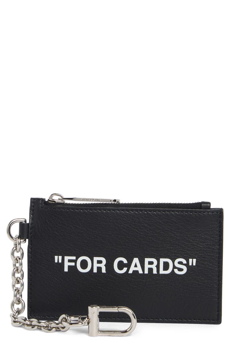 Off-White For Cards Leather Card Case & Key Ring, Main, color,