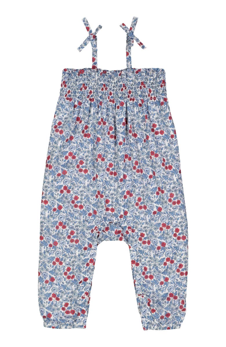 Hope & Henry Woven Sleeveless Smocked Romper with Bow Shoulders, Alternate, color,