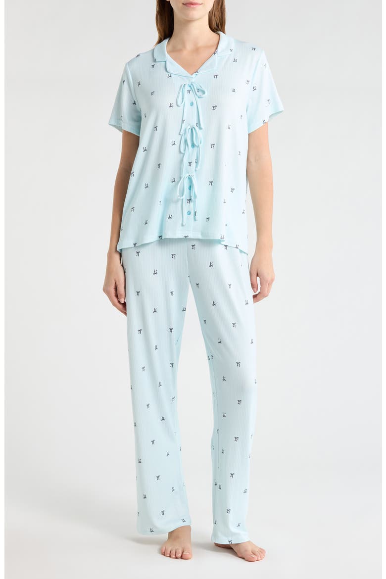 Bow Detail Pajamas, Main, color, BLUE BOW
