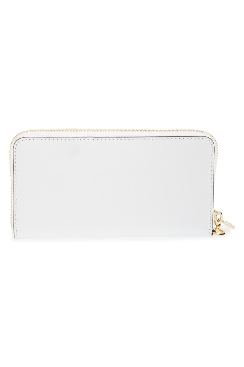 'Large Jet Set' Saffiano Leather Phone Wristlet, Alternate, color, OPTIC WHITE