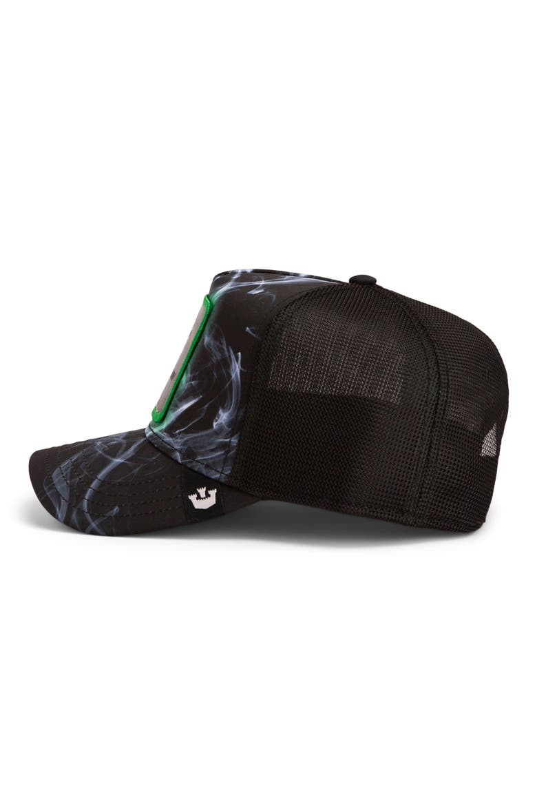 Dead Presidents Patch Trucker Hat, Alternate, color, BLACK