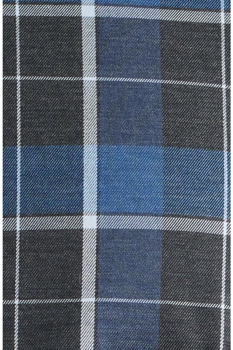 Modern Fit Plaid Non-Iron Cotton Twill Dress Shirt, Alternate, color, DARK BLUE