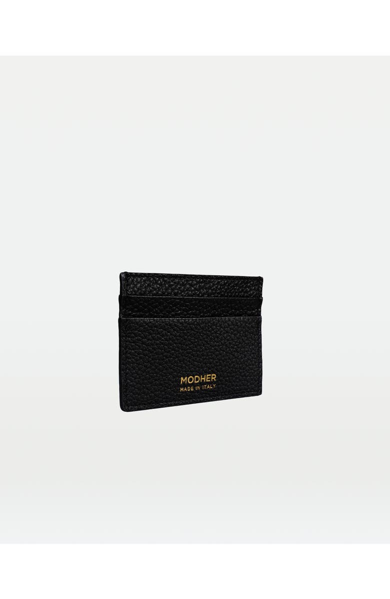 Modher Credit Card Slip In Grained Leather, Alternate, color, Black
