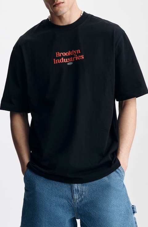 Black Loose Fit Gaming Logo Graphic T-Shirt