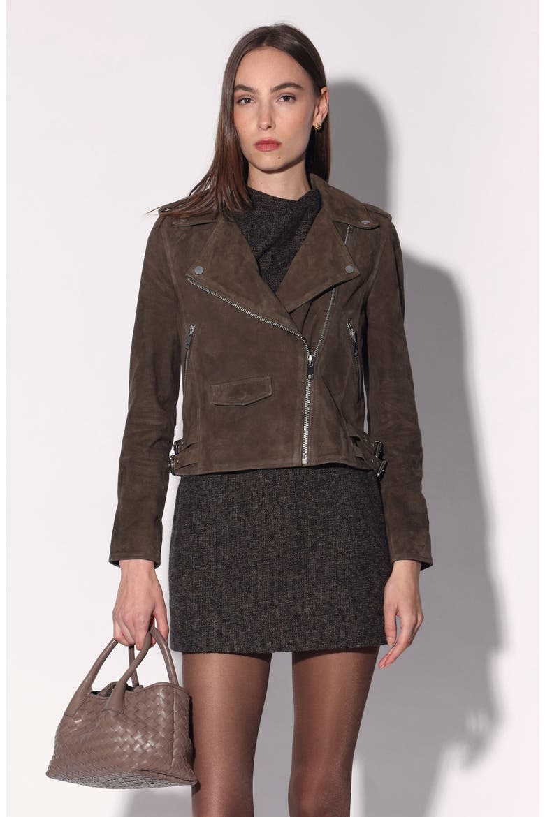 Liz Suede Jacket, Main, color, Dark Sage Suede