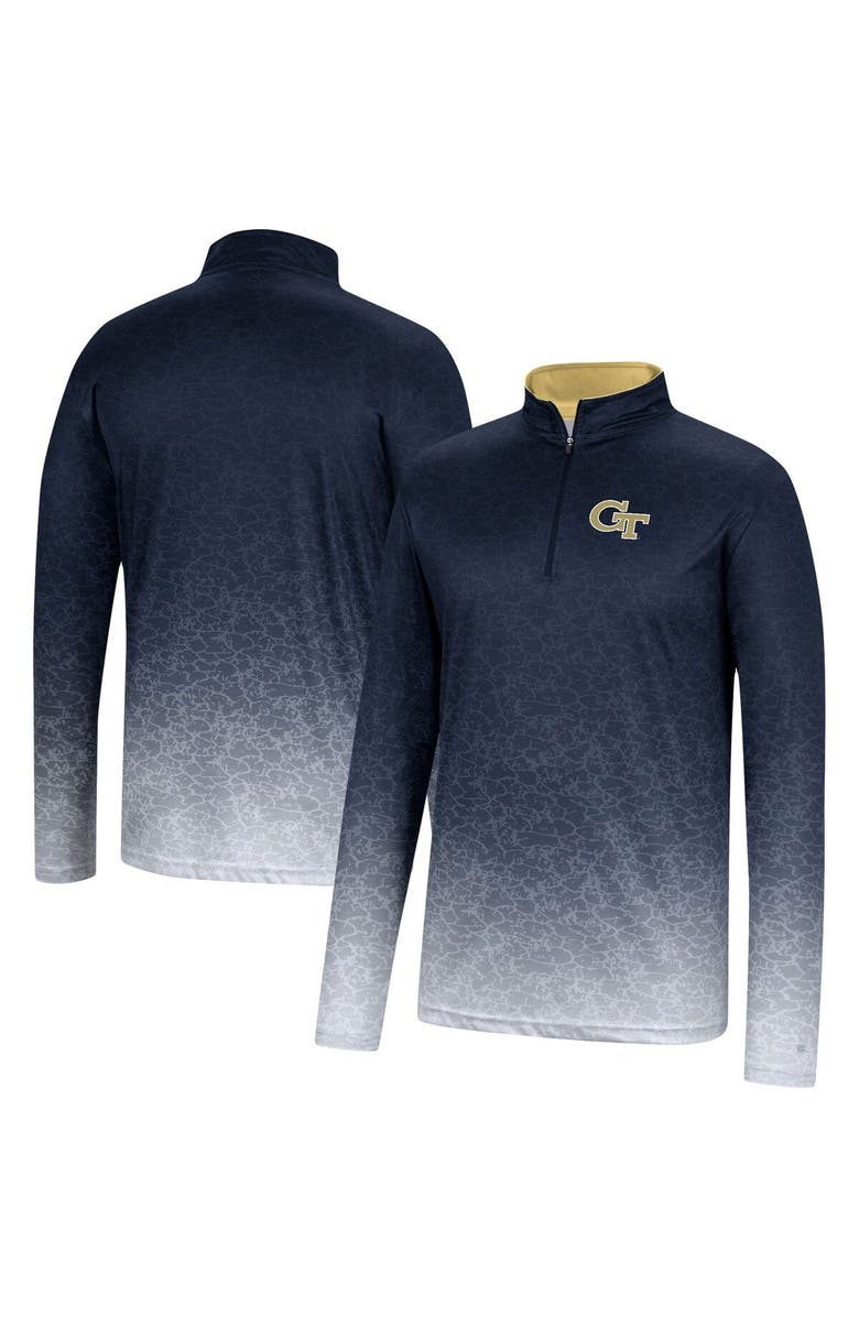 COLOSSEUM Men's Colosseum Navy Georgia Tech Yellow Jackets Walter Quarter-Zip Windshirt, Alternate, color,