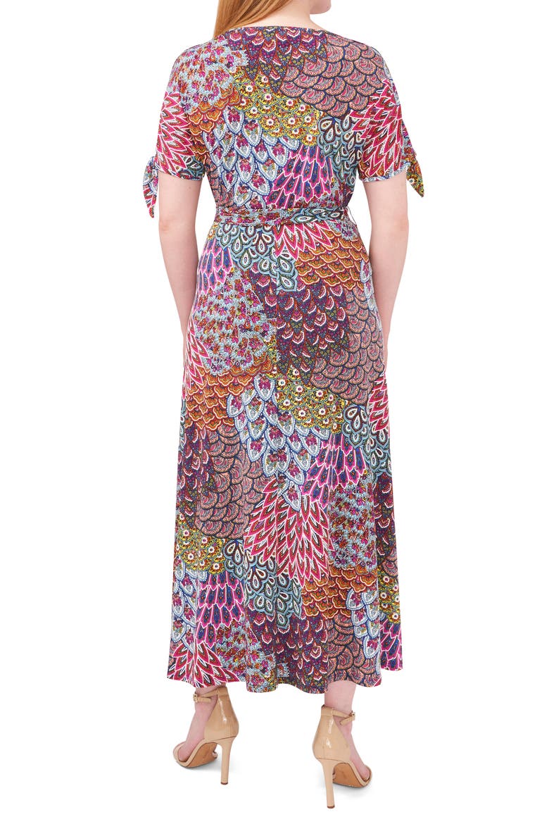 Split Sleeve Midi Dress, Alternate, color, SUNLIGHT/MULTI