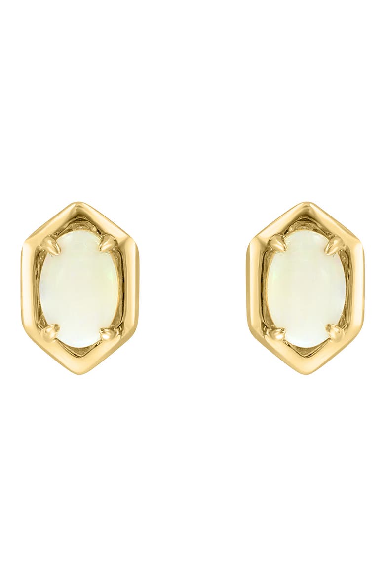 Opal Hexagon Stud Earrings, Alternate, color, GOLD