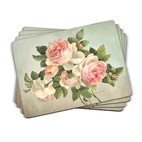 Antique Roses Set of 4 Cork Back Placemats