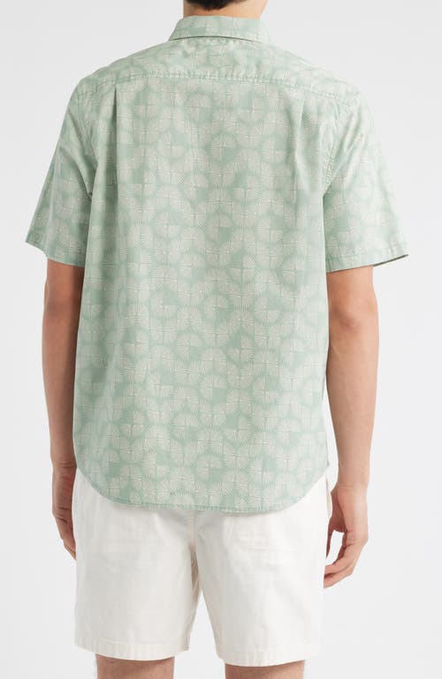 Treasure & Bond Lived In Short Sleeve Poplin Button-up Shirt In Green