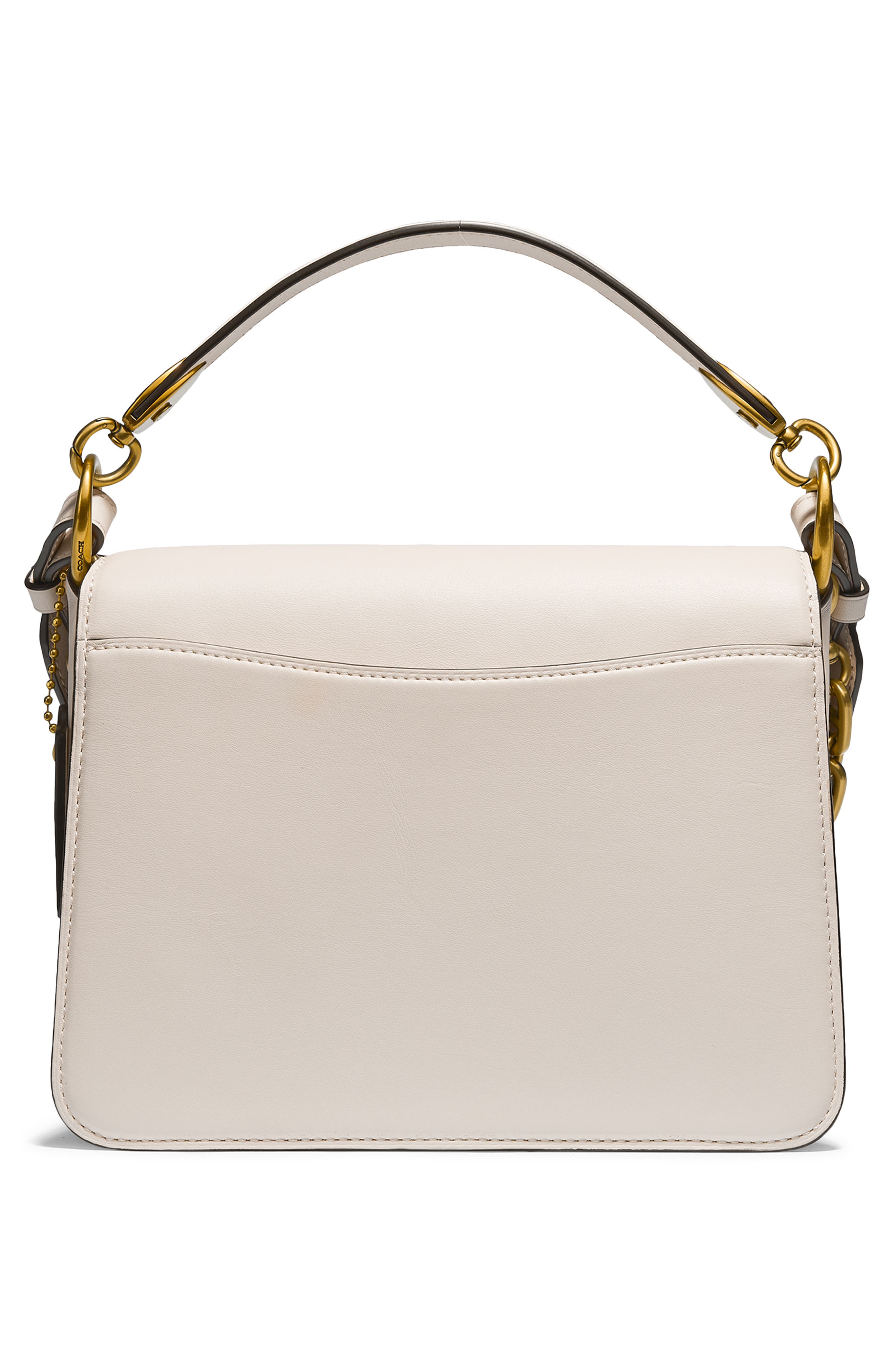 Beat Leather Flap Bag, Alternate, color, BRASS/ CHALK