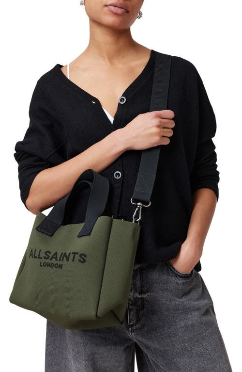 Allsaints Womens Olive Green Izzy Mini Logo-jacquard Recycled-polyester Tot In Olive Green