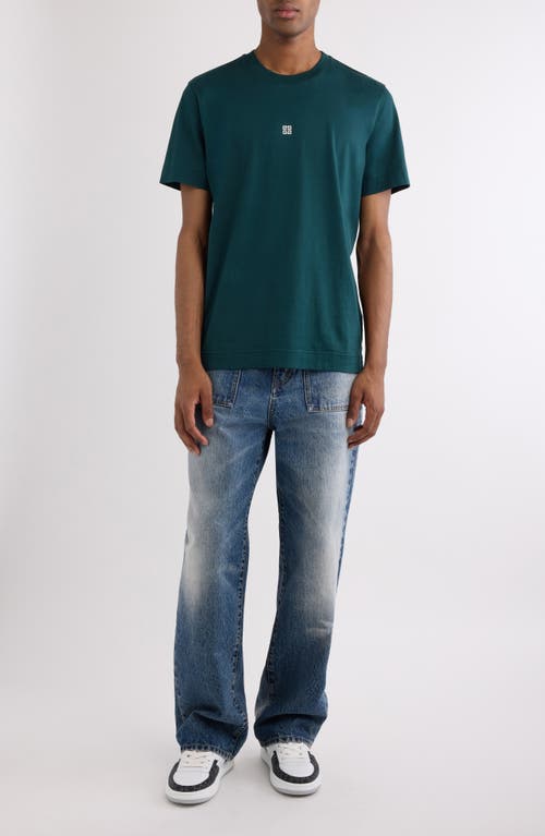 Givenchy 4g Embroidered Short-sleeved T-shirt In Green