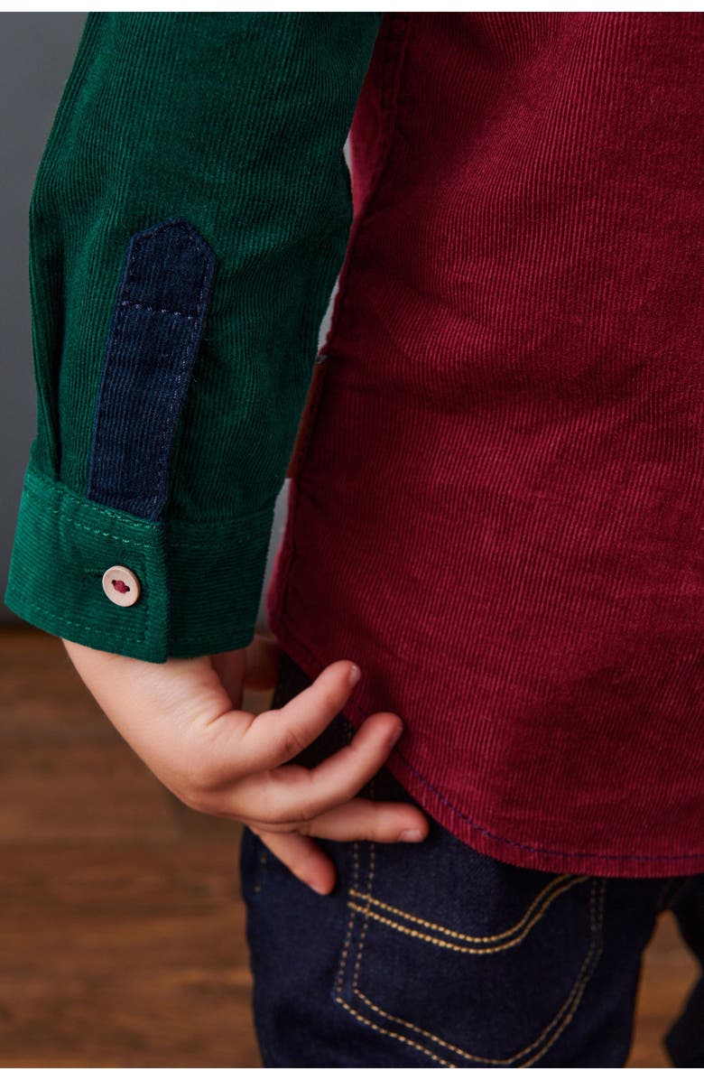 NEXT Kids' Colorblock Cotton Corduroy Button-Up Shirt, Alternate, color, 