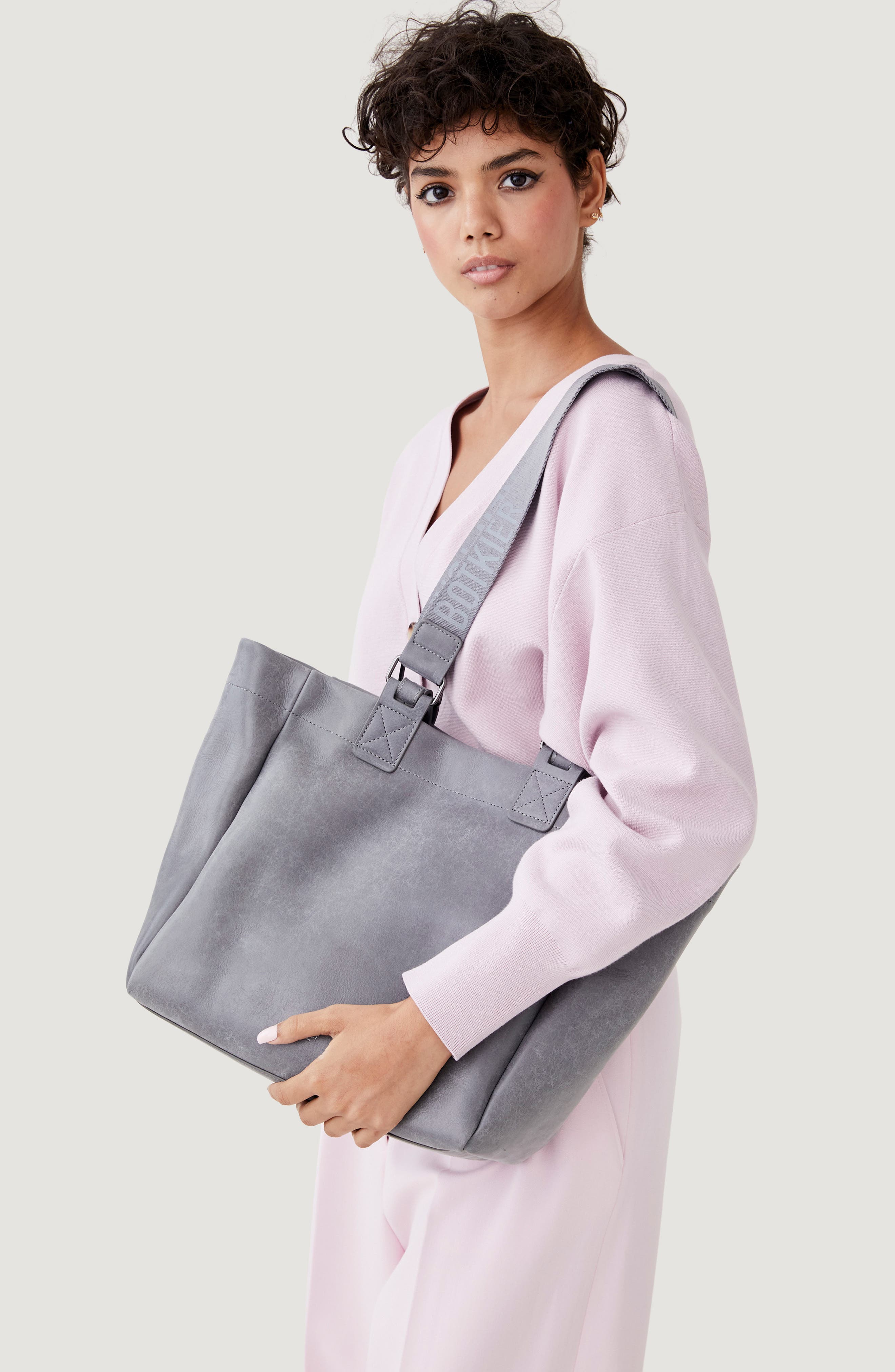 Bedford Leather Tote, Alternate, color, SMOKE