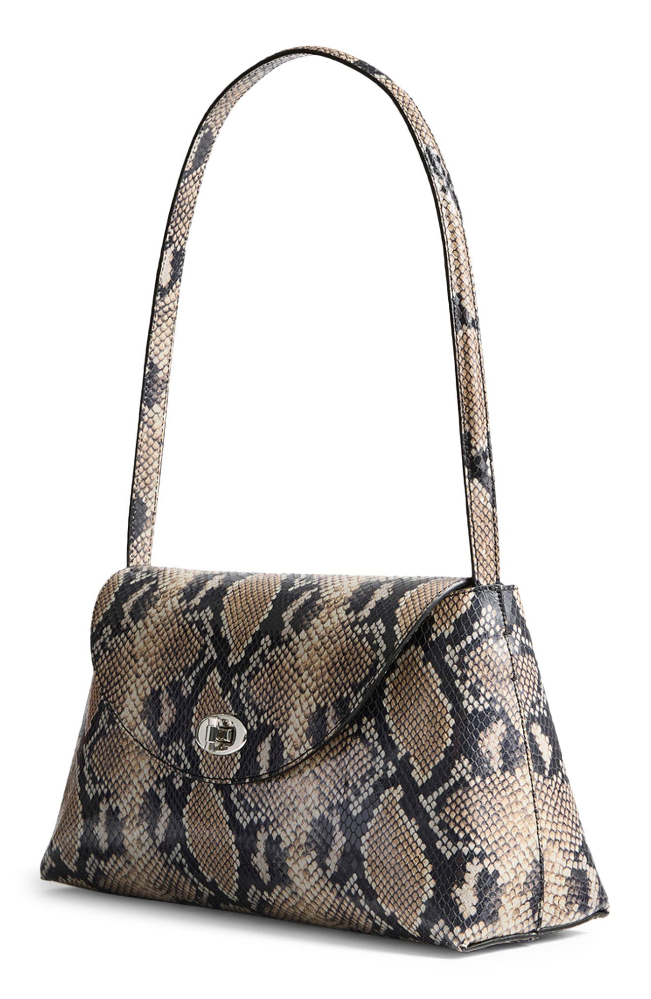Altuzarra Loquette Python Embossed Leather Shoulder Bag, Alternate, color, Python