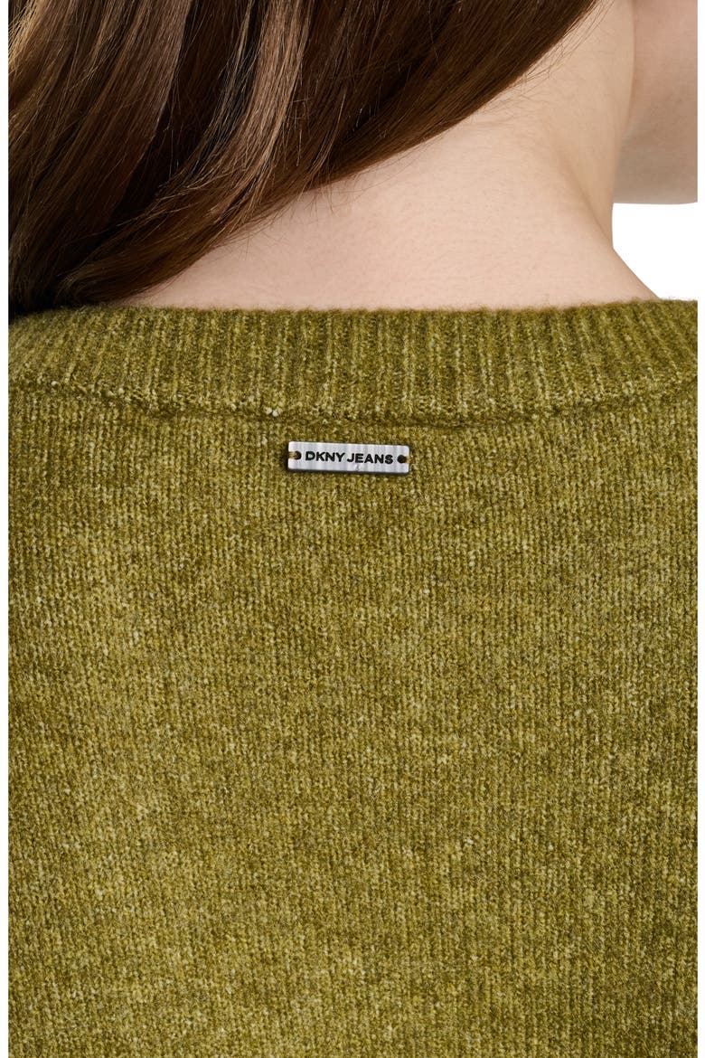 Asymmetric Crewneck Sweater, Alternate, color, CROCODILE
