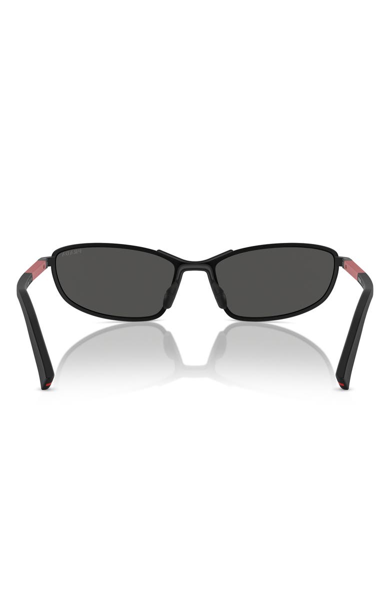 Prada Linea Rossa 60mm Irregular Sunglasses, Alternate, color, Matte Black