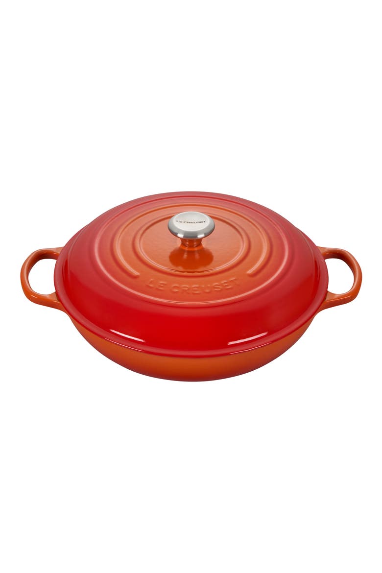 Signature 5-Quart Enameled Cast Iron Braiser, Main, color, FLAME