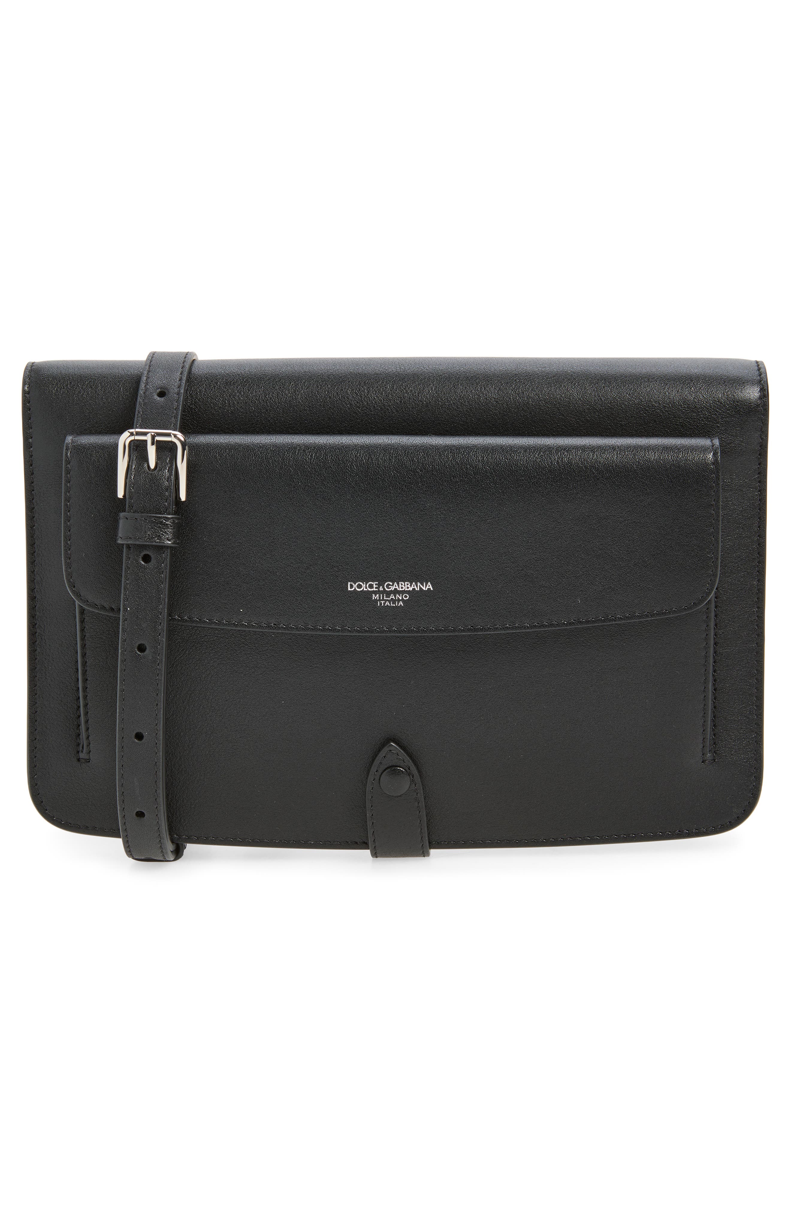 Calfskin Leather Wallet, Alternate, color, BLACK