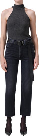 Palma High Waist Raw Hem Jeans