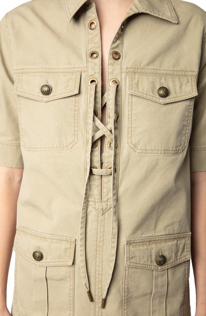 Zadig & Voltaire Record Cotton Shift Dress, Alternate, color, 