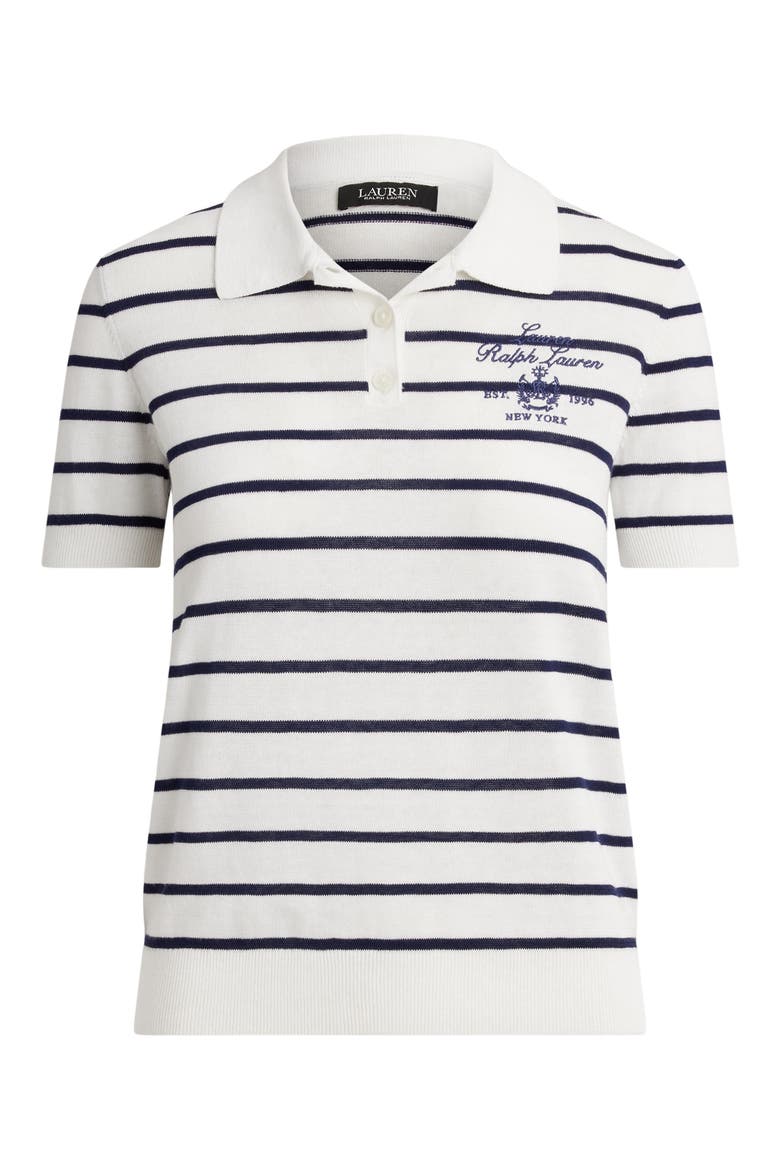 Short Sleeve Polo Sweater, Alternate, color, WHITE