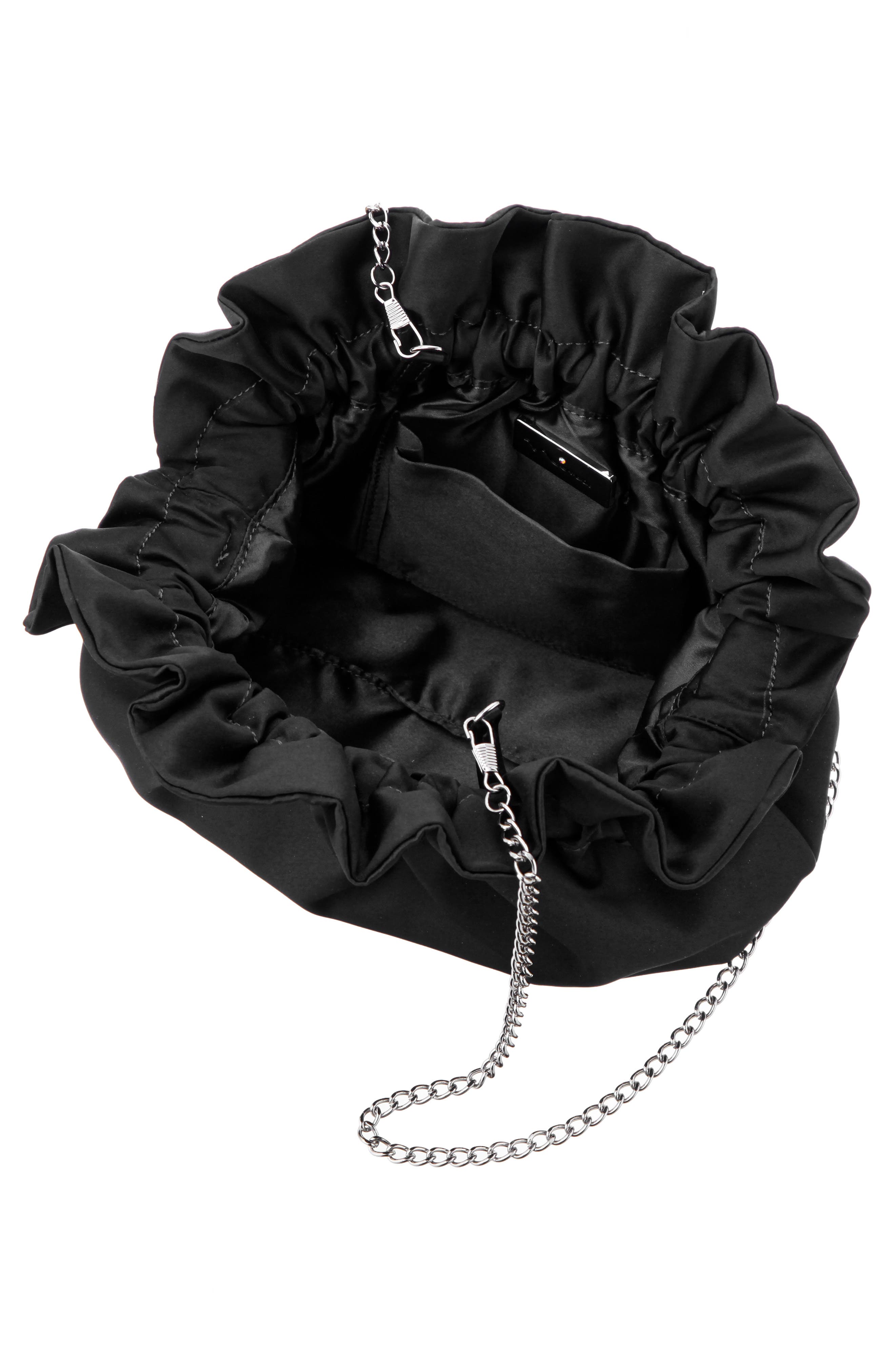 Nina Cristy Satin Clutch, Alternate, color, Black