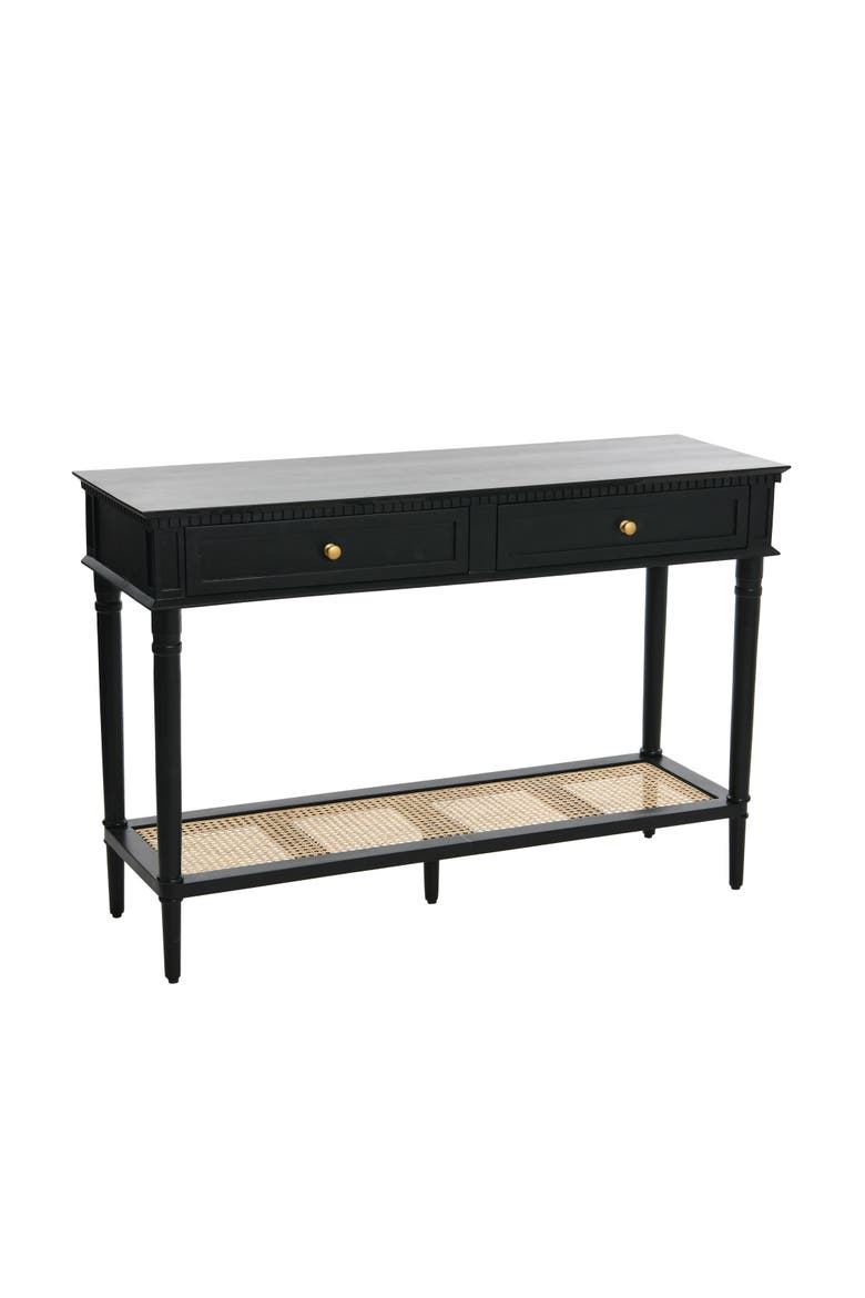 Console Table with 2 Drawers and Storage Shelf, Main, color, Black