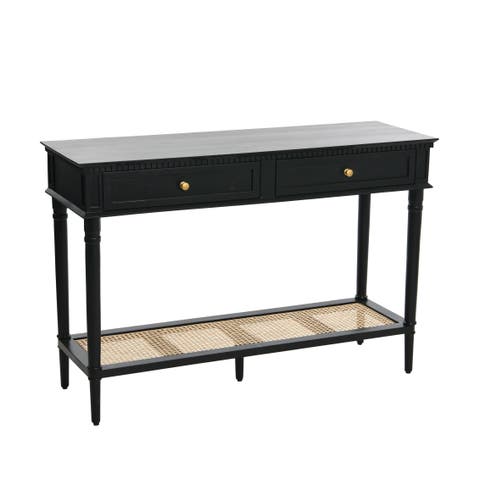 Console Table with 2 Drawers and Storage Shelf