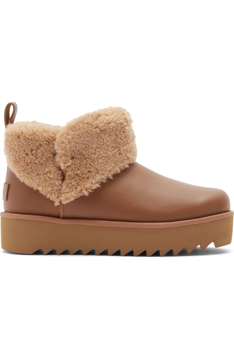 UGG<sup>®</sup> Ultra Mini Alina Curled Genuine Shearling Platform Boot, Alternate, color, Chestnut