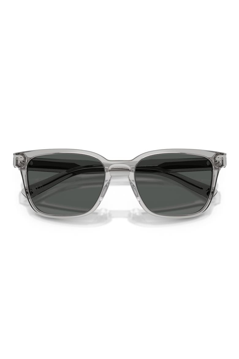 57mm Rectangular Sunglasses, Alternate, color, GREY TRANSPARENT / DARK GREY