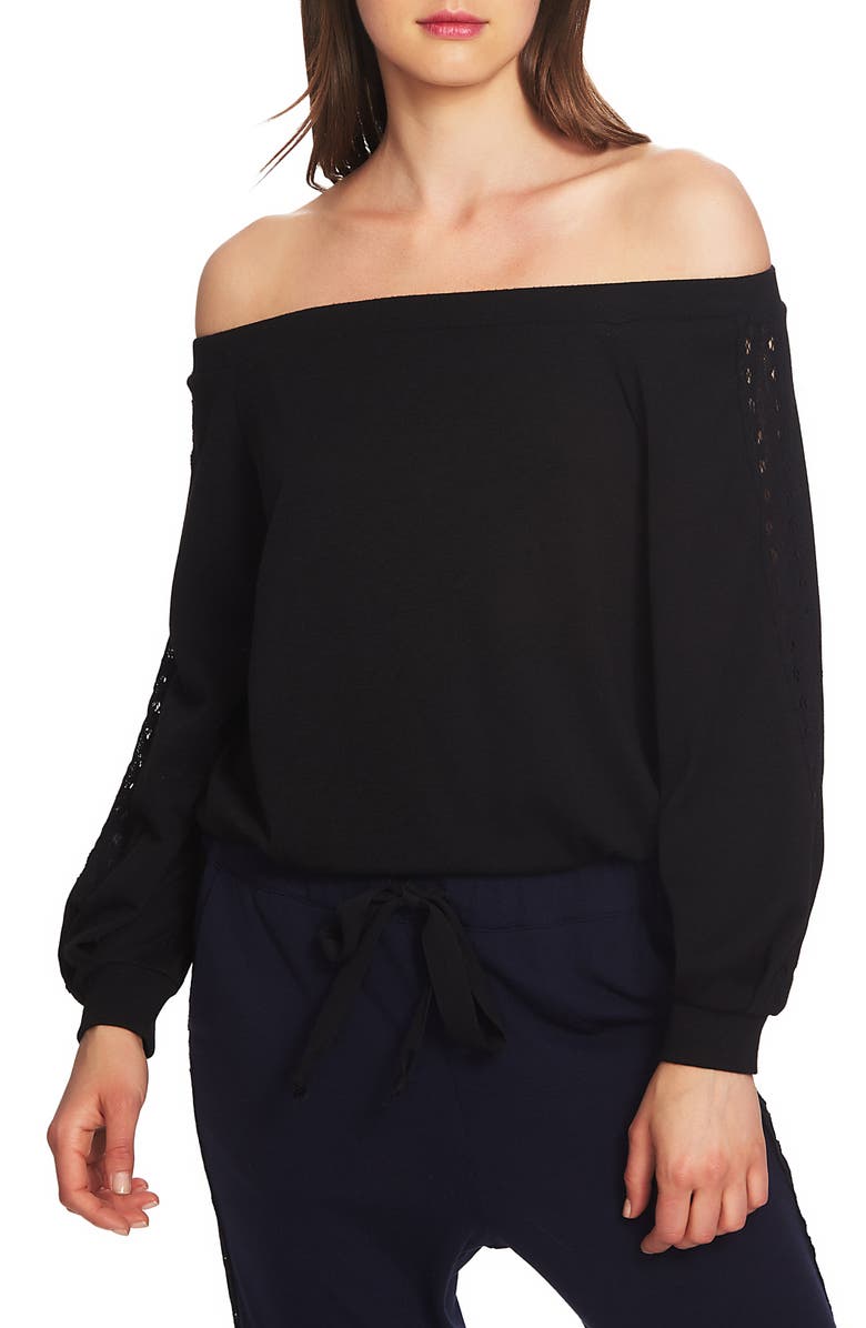 1.STATE Lace Detail Off the Shoulder Top, Main, color, 