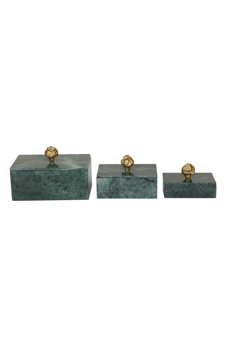 VIVIAN LUNE HOME Marble Box with Handle - Set of 3, Main, color, 