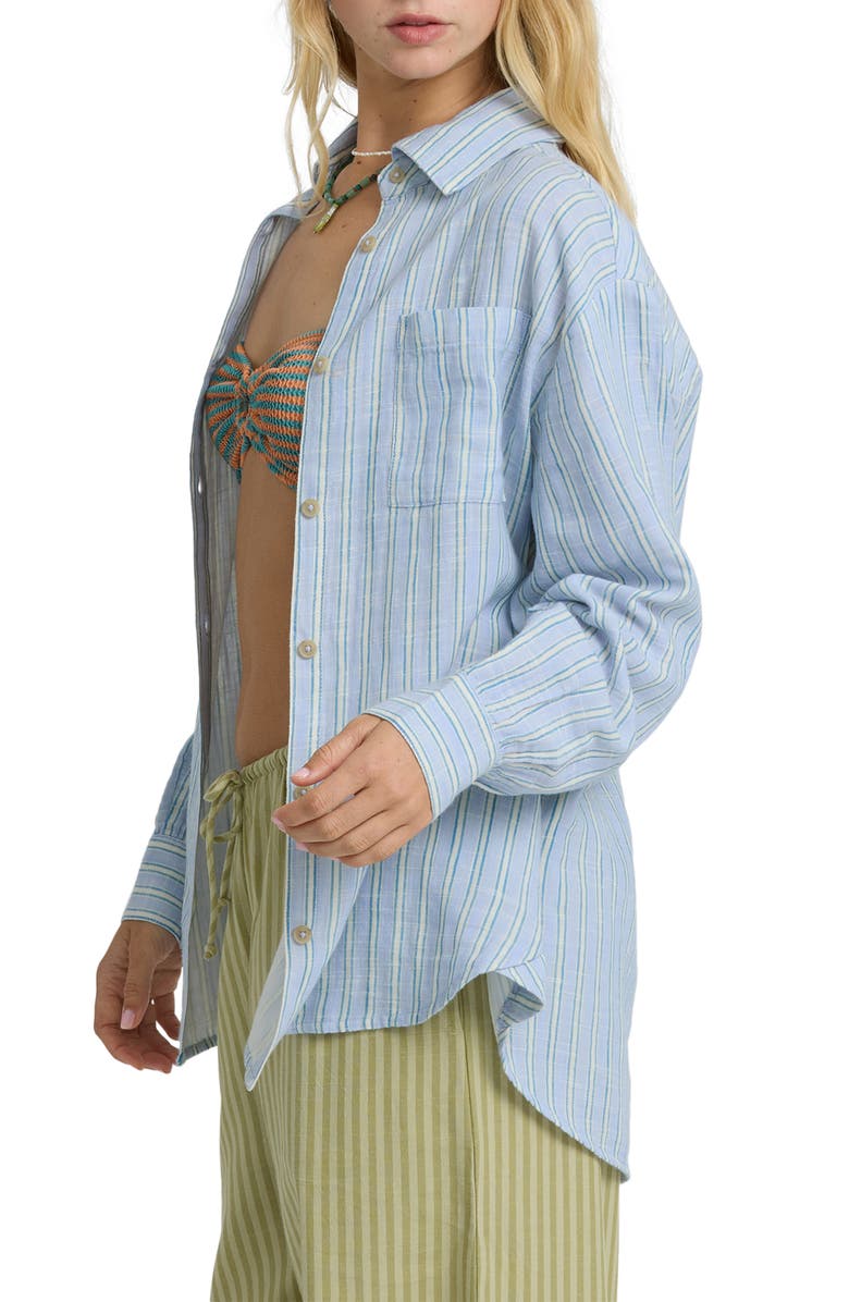 Billabong Wanderer Stripe Cotton Button-Up Shirt, Alternate, color, Twilight Blue