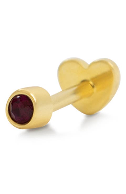 Birthstone Threaded Flatback Stud Earring